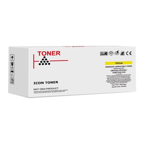 CE322A 128A - CB542A - CART416Y Yellow 1400 Pages - Compatible CE322A 128A - CB542A - CART416Y Yellow 1400 Pages - Compatible